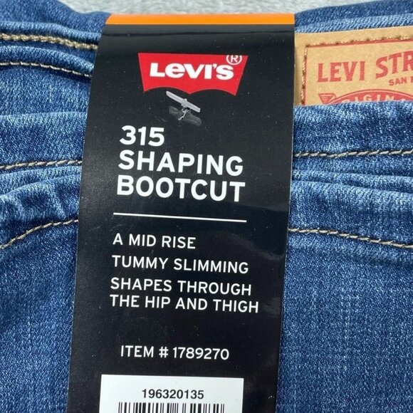 Levis 315 Shaping Bootcut Blue Denim Jeans Mid Rise Size 33x32 a1640 - Picture 2 of 5